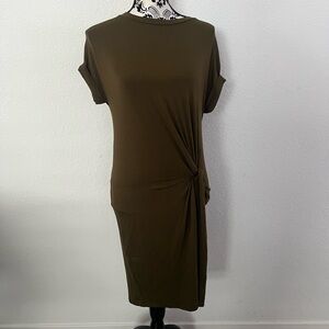 Gottex Khaki Twist Midi Dress xsmall